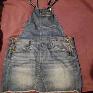 Gap, denim overalls, skirt